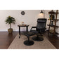 Contemporary Multi-Position Headrest Recliner and Ottoman with Wrapped Base in Black LeatherSoft - BT-7863-BK-GG A-Z Store Nadia
