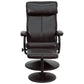 Contemporary Multi-Position Headrest Recliner and Ottoman with Wrapped Base in Black LeatherSoft - BT-7863-BK-GG A-Z Store Nadia
