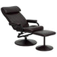 Contemporary Multi-Position Headrest Recliner and Ottoman with Wrapped Base in Black LeatherSoft - BT-7863-BK-GG A-Z Store Nadia