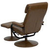 Contemporary Multi-Position Headrest Recliner and Ottoman with Wrapped Base in Black LeatherSoft - BT-7863-BK-GG