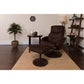 Contemporary Multi-Position Recliner and Ottoman with Circular Wrapped Base in Brown Microfiber - BT-7895-MIC-PINPOINT-GG Mega Marabella