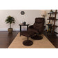 Contemporary Multi-Position Recliner and Ottoman with Circular Wrapped Base in Brown Microfiber - BT-7895-MIC-PINPOINT-GG A-Z Store Nadia