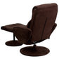 Contemporary Multi-Position Recliner and Ottoman with Circular Wrapped Base in Brown Microfiber - BT-7895-MIC-PINPOINT-GG A-Z Store Nadia