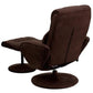 Contemporary Multi-Position Recliner and Ottoman with Circular Wrapped Base in Brown Microfiber - BT-7895-MIC-PINPOINT-GG Mega Marabella