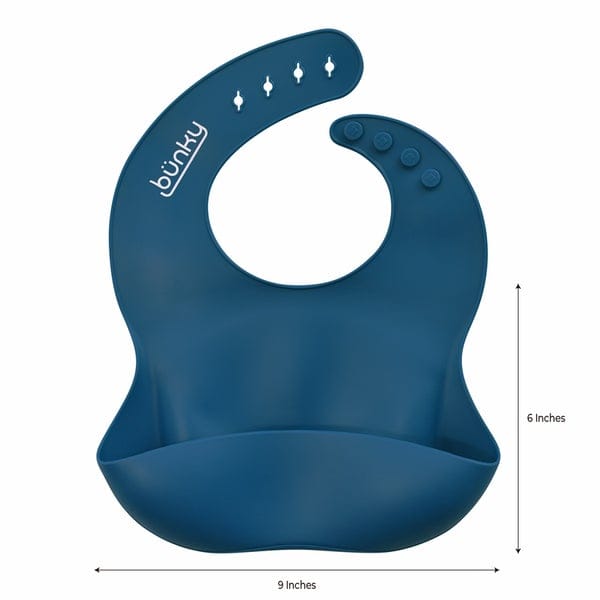 BUNKY  Silicone Bib with front pocket, silicone bib can stand up to all the messes and be washed clean - BUNKY-3