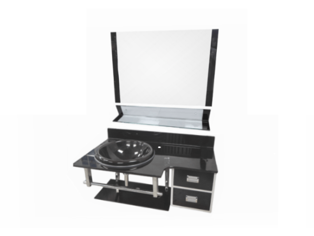 MEGALUXE Glass Basin with Stainless Steel Fame - AG-A119 CHINA IMPORTS