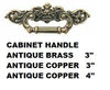 CABINET Handle AB – Antique drawer pulls with mounting screws. Mounting hole space: Brass Victorian floral pattern with black painting. Fit for: dresser drawer, cabinet, cupboard, jewelry box, wooden case, chest, wardrobe and other furniture