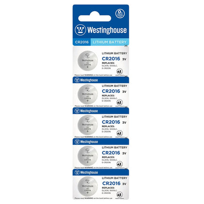 The Westinghouse Lithium Button Cells – 3 V Battery - Ideal for  Key FOBS, Watches, Calculators, Meters, Remotes and Other small Devices - CR2016-BP5
