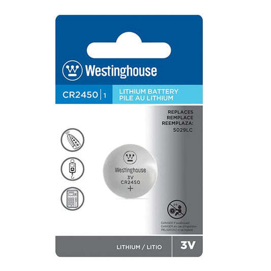 Westinghouse Lithium Coin Cell, 3V, 1 Pack - CR2450BP1 MEGA