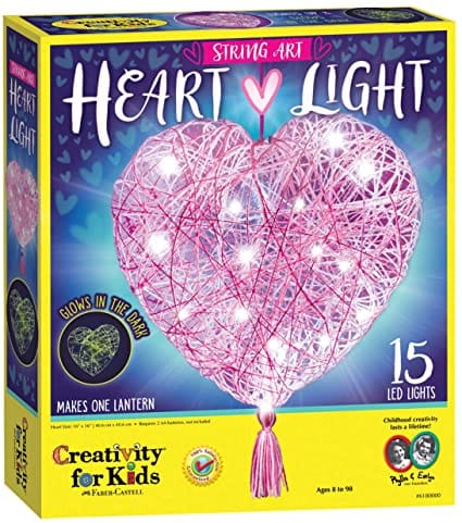 GTBW Creativity For Kids String Art Heart Light: Wrap the inflatable heart with pink ombré yarn, glow string and craft glue - 6180
