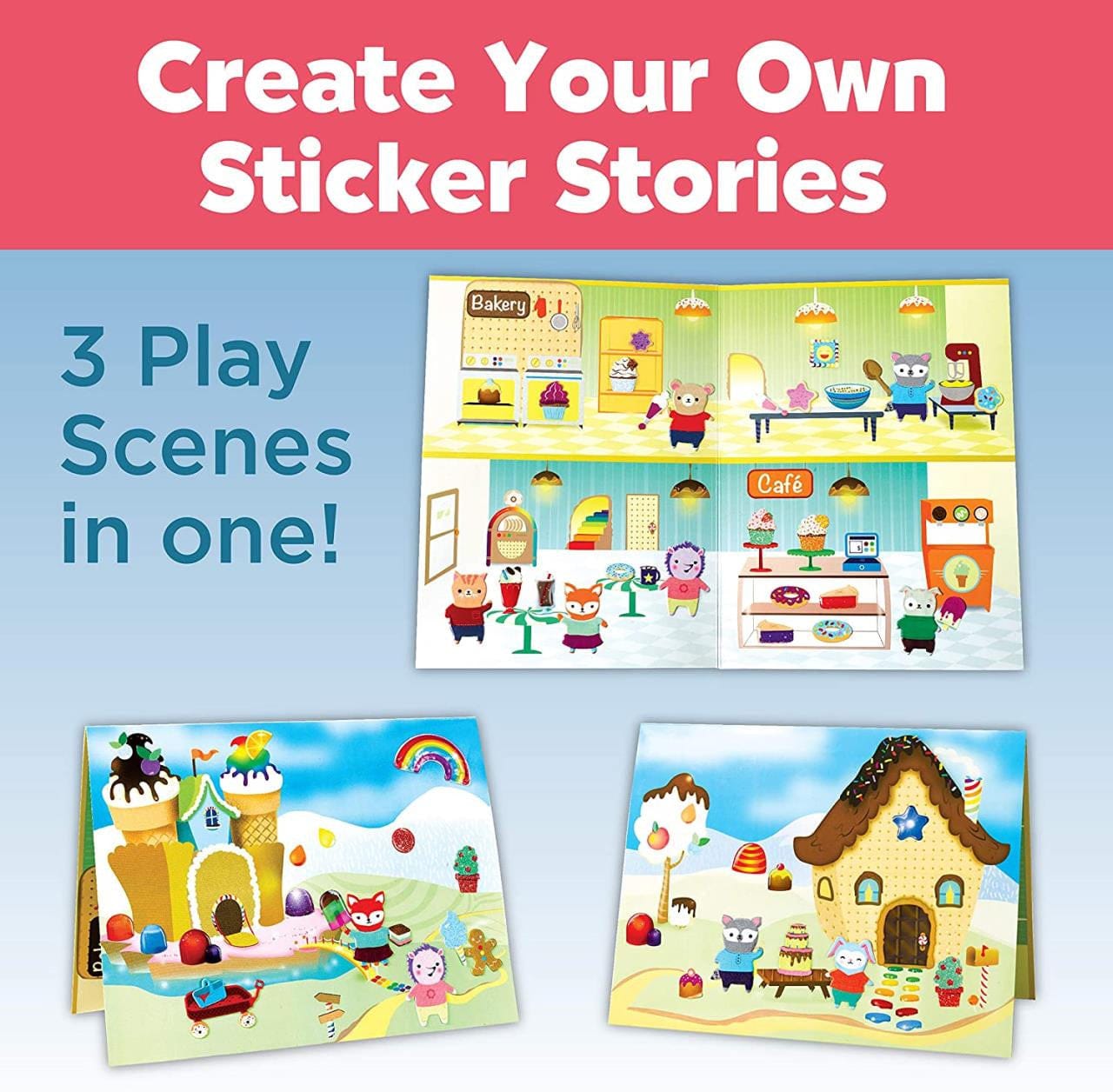 GTBW Sensory Sticker Playset Sweetsville: Mess-free and a great independent play activity to be enjoyed on-the-go or at home -6236