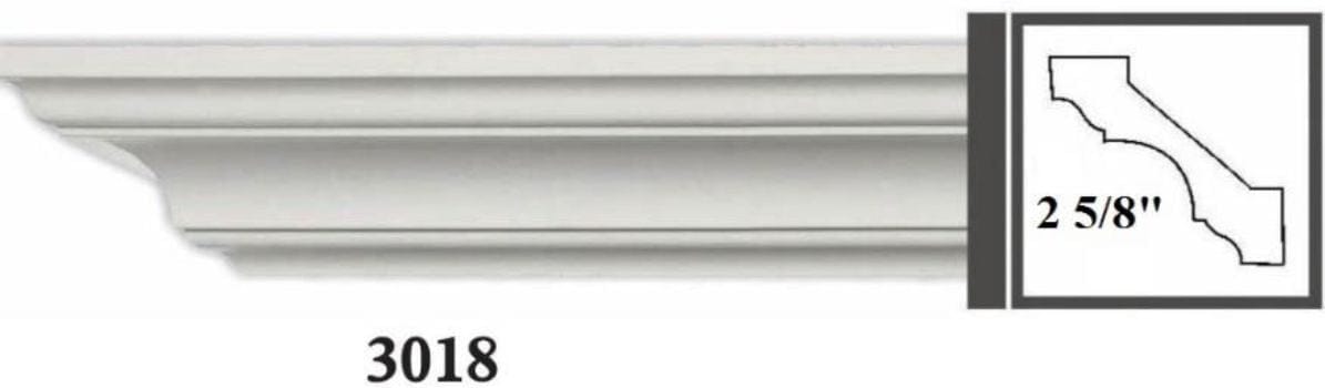 MOULDING Plain Crown Moulding Polyurethane- 8FT LENGTH in 12 Designs MARMEGA