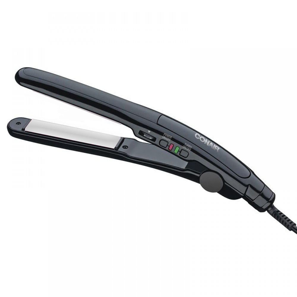 Conair 1 inch Satin Slim Straightener Turbo  Heat Flat Iron With ceramic coated 2 inch floating plates and a Turbo Heat Boost button, this flat iron quickly delivers gentle long lasting style and shine -CS4RNAL Pie's Variety Store