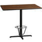 30'' x 48'' Rectangular Black Laminate Table Top with 23.5'' x 29.5'' Bar Height Table Base and Foot Ring [XU-BLKTB-3048-T2230B-3CFR-GG] Fl Furniture