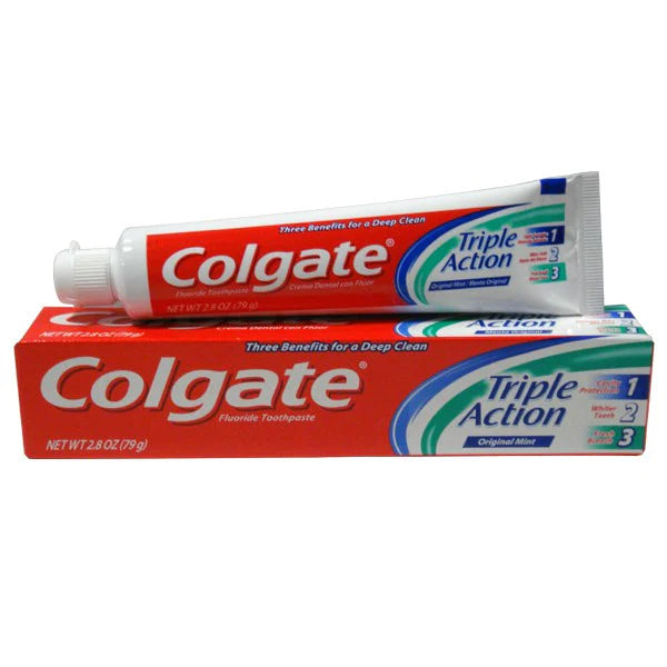 Colgate TripleAction Toothpaste 4 units/237 ml/ 8oz The triple-clean feeling of Colgate Triple Original Mint Action Toothpaste will keep you smiling all day-380393