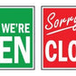 PVC Double sided sign digital print with UV solvent ink and supplied with suction cup. Ideally for  glass door or window of a Business- S810 ebuystt