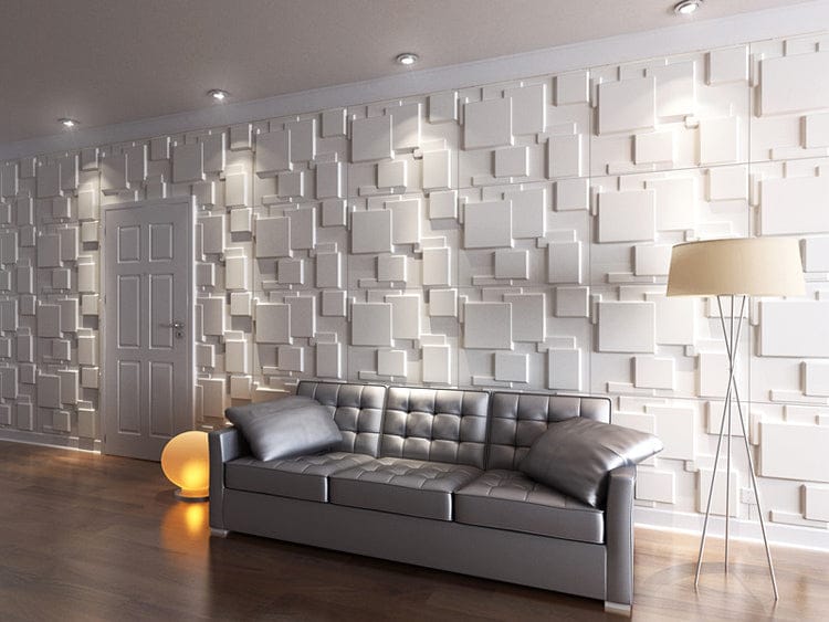 Mega Luxe Paintable 3D Texture PVC Wall Panels (19.7 x 19.7In.) - Decorative, waterproof, flame resistant, sturdy, interior decoration to add both aesthetics and functionality to your home and offices - D095 MEGA LUXE