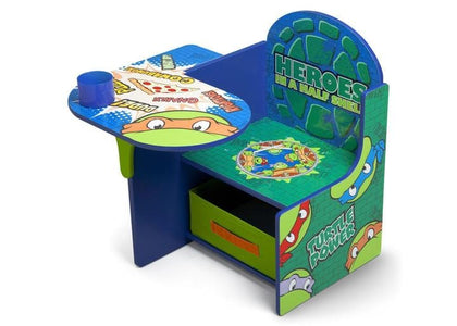 DELTA  Chair Desk Ninja Turtles: with Storage Bin, for tackling snack time or school work - TC85723NT