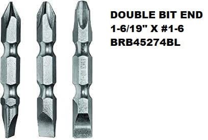 DOUBLE END BIT BRB45274BL R 1-6/19 INCHES X #1-6 -Screw driving bits made from premium S2 steel for long tool like while driving common MEGA