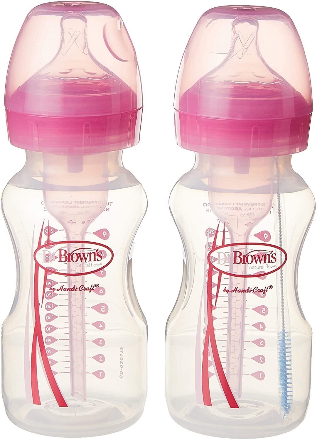 Dr Browns Options+ 2pk 9 Oz Wide Neck Pink Bottles: . From nipple to base, the Options+™ Wide-Neck Bottle makes for a comfortable feeding experience for baby - WB92601-ESX ebuystt