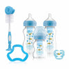 Dr Browns Natural Flow Options+ Wide Neck Blue Bottle Gift Set: Anti-Colic Bottle is clinically proven to reduce windy colic - WB03602