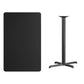 30'' x 48'' Rectangular Black Laminate Table Top with 23.5'' x 29.5'' Bar Height Table Base [XU-BLKTB-3048-T2230B-GG] Fl Furniture