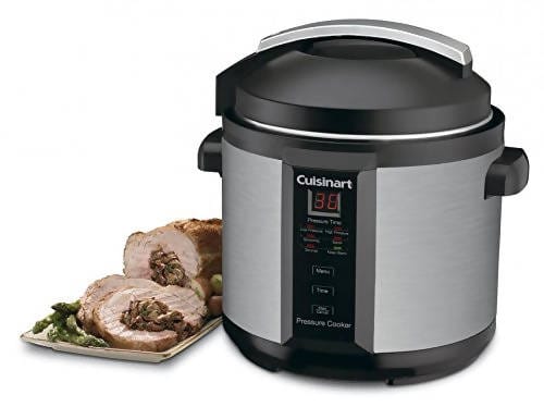 Cuisinart 6 Quart 1000 Watt Electric Pressure Cooker (Stainless Steel) This unit traps steam inside, which builds up pressure to create hotter temperatures, and its tight seal locks in heat giving great-tasting meals - CU-CPC-600 Pie's Variety Store