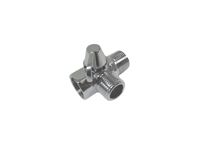 Shower Arm All Metal Universal 3-Way Diverter Valve for Hand Shower and Fixed Shower Head，Replacement Component Adapter (Chrome Finish) - CHIB107 MEGA