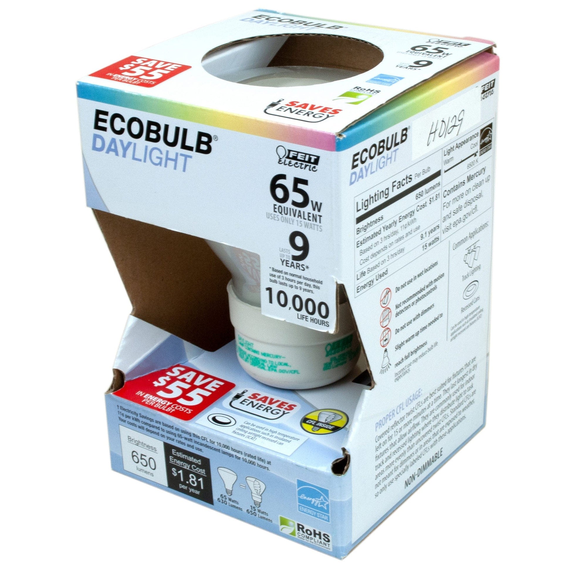 Bulb Ecobulb Daylight 65w Non Dimmable - ESL15BR30/D MEGA