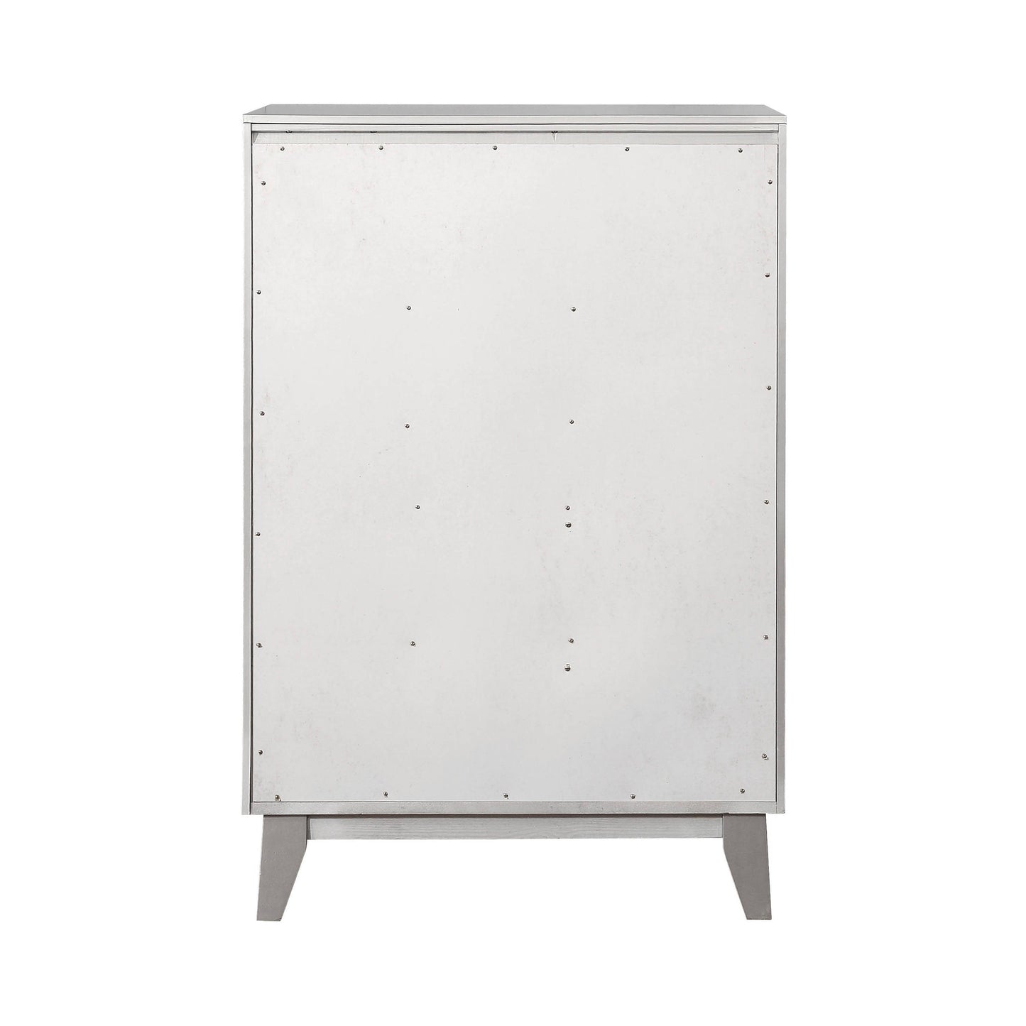 Leighton 5-Drawer Chest Metallic Mercury Collection: This Chest Adds A Touch Of Shimmer To Any Bedroom, Five Large Drawers Offer Plenty Of Convenient Space For Storage. Leighton SKU: 204925 coastmega