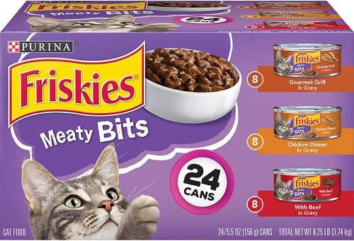 Friskies. Canned cat food: 24 Pack/16 lb/156 g / Friskies / 924838/ Purina Friskies - Adult Meal Set, Wet Cat, Assorted Pack - (24) 5.5 oz Boxes dayana sifontes