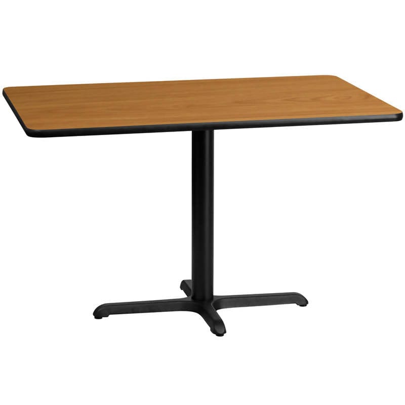 30'' x 48'' Rectangular Black Laminate Table Top with 23.5'' x 29.5'' Table Height Base [XU-BLKTB-3048-T2230-GG]