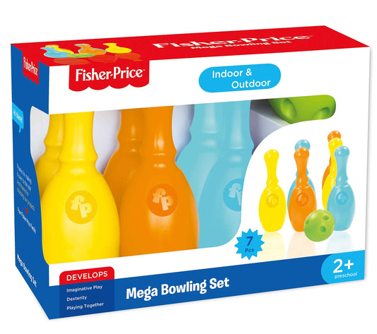 Fisherprice Mega Bowling Set: Great for both indoor and outdoor play. It is big, bright and chunky, meaning the bowling pins are easy for your child to grasp and handle - 1825 ebuystt