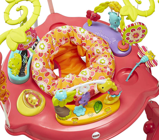 FISHER-PRICE Jumperoo Pink Petals: There’s so much for baby to discover with sweet animal friends on this Jumperoo® — music, lights and exciting sounds reward baby with every jump - DJC81 ebuystt