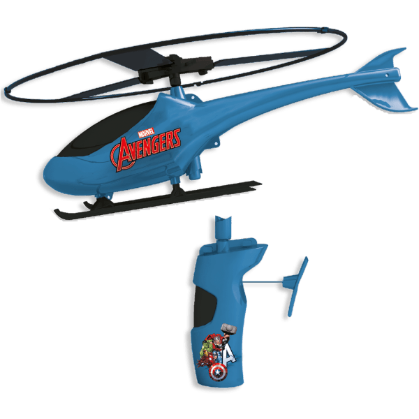 FOSTER  Avengers Rescue Helicopter: Easy to use and tons of fun, just pull the rip cord on the helicopter launcher and your rescue helicopter will go spinning off into the sky - 390034