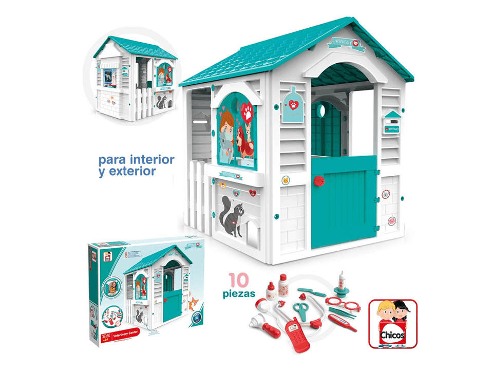 GTBW Veterinary Center Playhouse: Allows kids to establish their own roles emulating their environment and reproduce and understand different roles - 89619 ebuystt