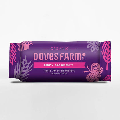 Doves Farm Organic Fruity Oat Biscuits 200g Baked with currants.Tasty oat biscuits with juicy currants. Fabulously fruity oat biscuits that are sure to please-5011766999915