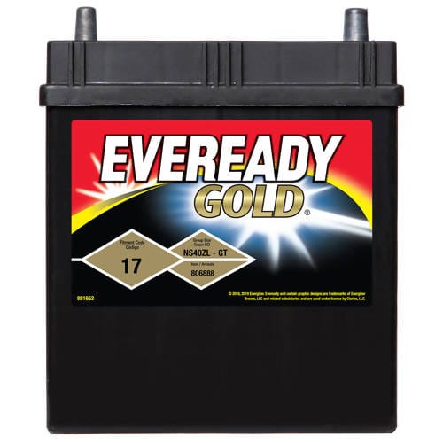 Battery NS40ZL-GT - Eveready Cranking Amps: 320 Reserve Capacity: 55 Overall Dimensions: 7-5/16