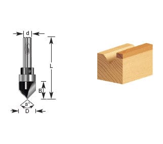Carbide Tipped V-Groove 90 Deg x 1/2 #180-70 Hannah's Variety Store