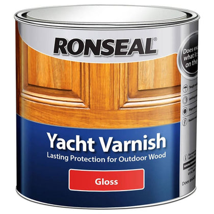 Ronseal Yacht Varnish Clear Gloss 2.5 Litres - Protects The Wood From Damaging UV Rays Whilst Waterproofing To Prevent Water Damage - 34769