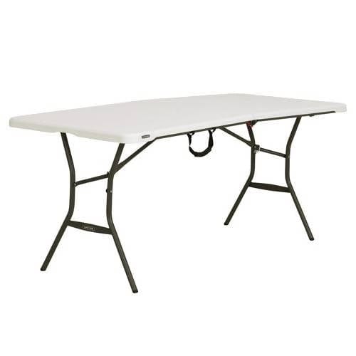 Lifetime 25011 Fold In Half Light Commercial Table, 6 Feet, White Granite frame is rust-resistant and powder coated; designed for indoor and outdoor use- 387421 dayana sifontes