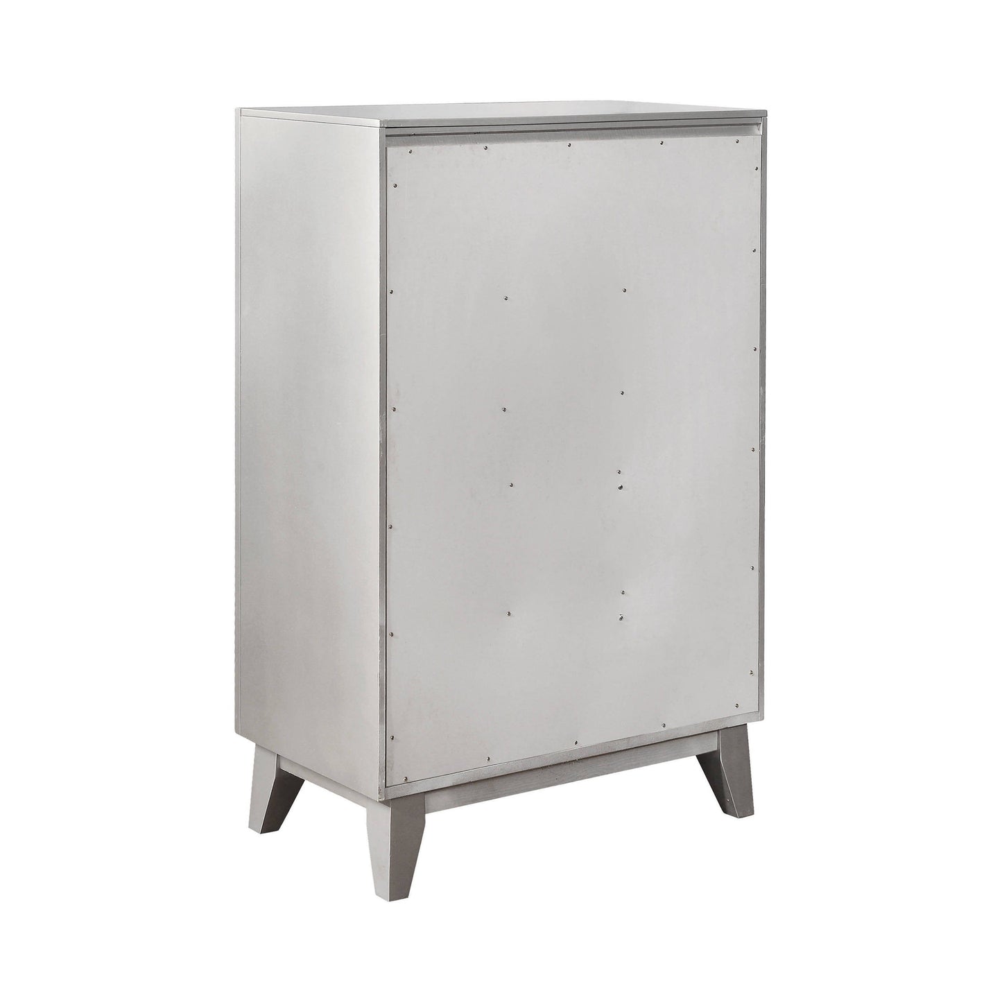 Leighton 5-Drawer Chest Metallic Mercury Collection: This Chest Adds A Touch Of Shimmer To Any Bedroom, Five Large Drawers Offer Plenty Of Convenient Space For Storage. Leighton SKU: 204925 coastmega