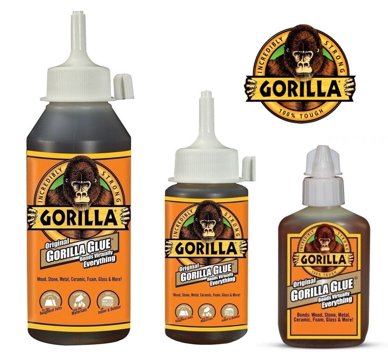 GORILLA Glue Original, Waterproof, Polyurethane Glue, Bottle, Brown - 3 Sizes Available: 2 ounces, 4 ounces & 8 ounces Home Improvement MEGA 