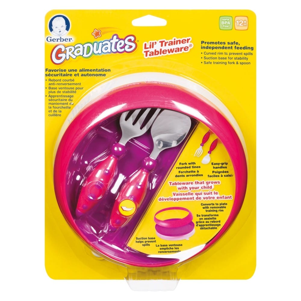 GERBER  Cutlery Set: Graduates Lil' Trainer Tableware Set is ideal for kids who are learning to self-feed - 18190HY ebu