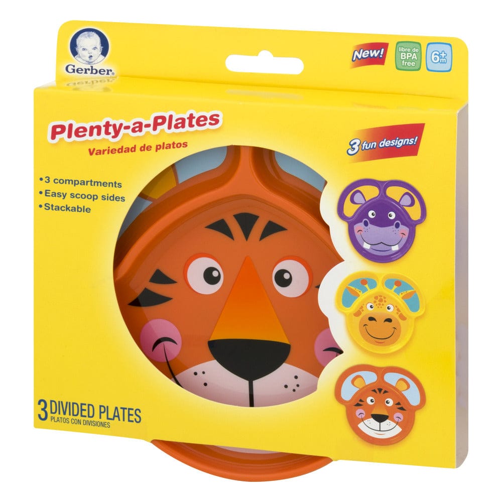 Gerber Plenty A Plate 3pk: 3 compartments and easy scoop sides - 17253MS