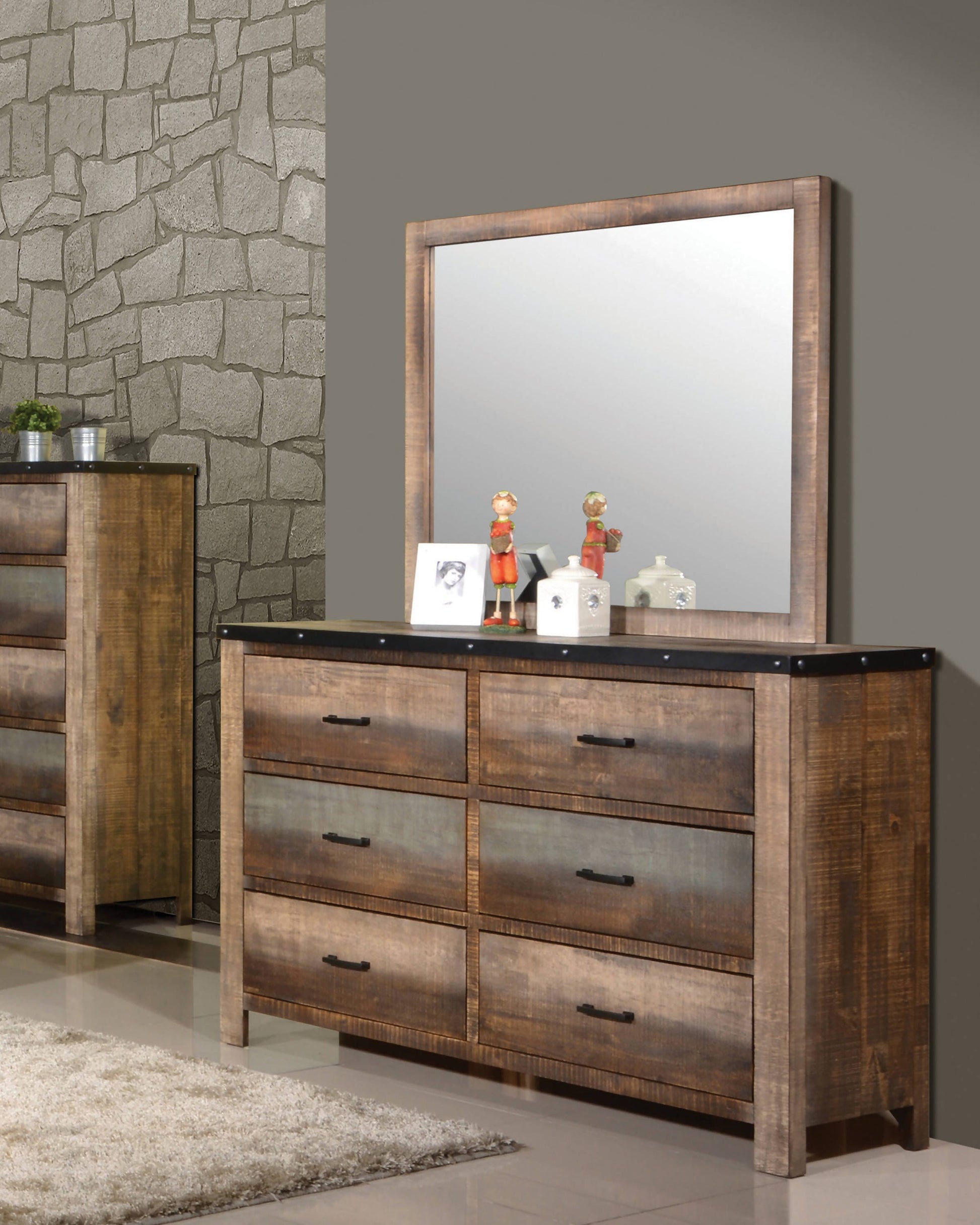 Sembene Rectangular Mirror Antique Multi-Color Collection: This Mirror Looks Beautiful Above A Dresser, Looks Great In A Modern Or Classic Space. Dress Up A Hallway Or Bedroom With The Square Silhouette And Raised Edges Of The Frame.  SKU: 205094 coastmega