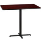 30'' x 48'' Rectangular Black Laminate Table Top with 23.5'' x 29.5'' Bar Height Table Base [XU-BLKTB-3048-T2230B-GG] Fl Furniture