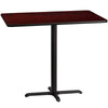 30'' x 48'' Rectangular Black Laminate Table Top with 23.5'' x 29.5'' Bar Height Table Base [XU-BLKTB-3048-T2230B-GG]
