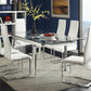 Wexford Glass Top Dining Table With Extension Leaves Chrome 106281 ebuystt