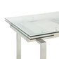 Wexford Glass Top Dining Table With Extension Leaves Chrome 106281 ebuystt
